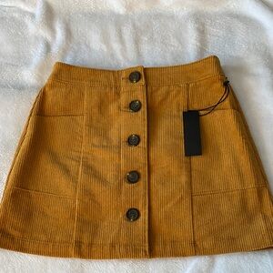 Chloe & Katie Mustard Corduroy Mini Skirt